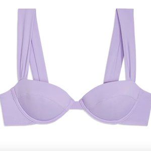 WEWOREWHAT Bikini Top,  High Rise Bikini Bottom,  Color Lilac, Size Medium